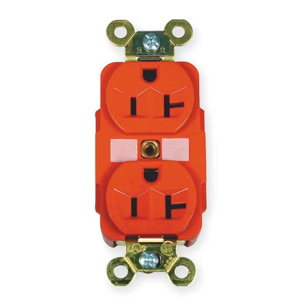 Hubbell Wiring Device-Kellems Traditional Duplex, 20 A Amps, 125V AC, Flush Mount, Standard Duplex Outlet, 5-20R, Red - HBL5362R