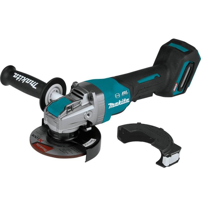 Kit de martillo rotativo sin escobillas Makita 40V max XGT de 1-1/8 pulgadas con extractor de polvo, AFT (4.0Ah) con bonito molinillo angular sin escobillas XGT de 5 pulgadas - GRH07M1W-GAG13Z