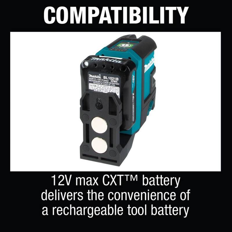 Kit de láser verde autorregulable en cruz de 12V max CXT de Makita (2.0 Ah) y medidor de distancia láser de 164 ft. - SK105GDNAX-LD05