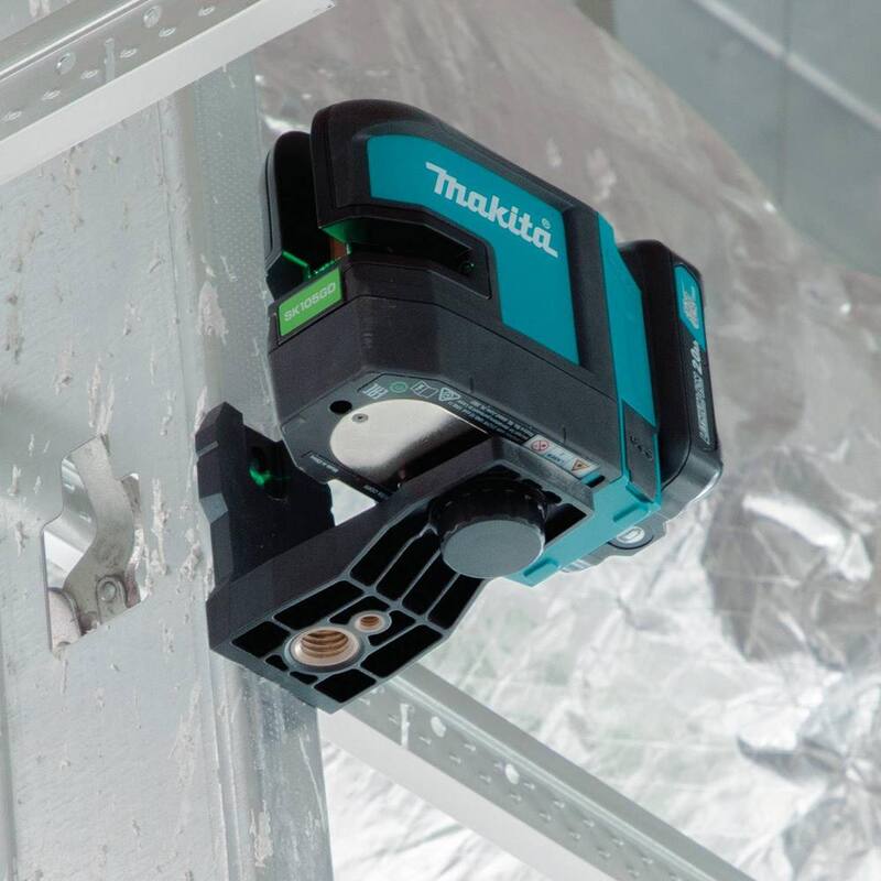 Kit de láser verde autorregulable en cruz de 12V max CXT de Makita (2.0 Ah) y medidor de distancia láser de 164 ft. - SK105GDNAX-LD05