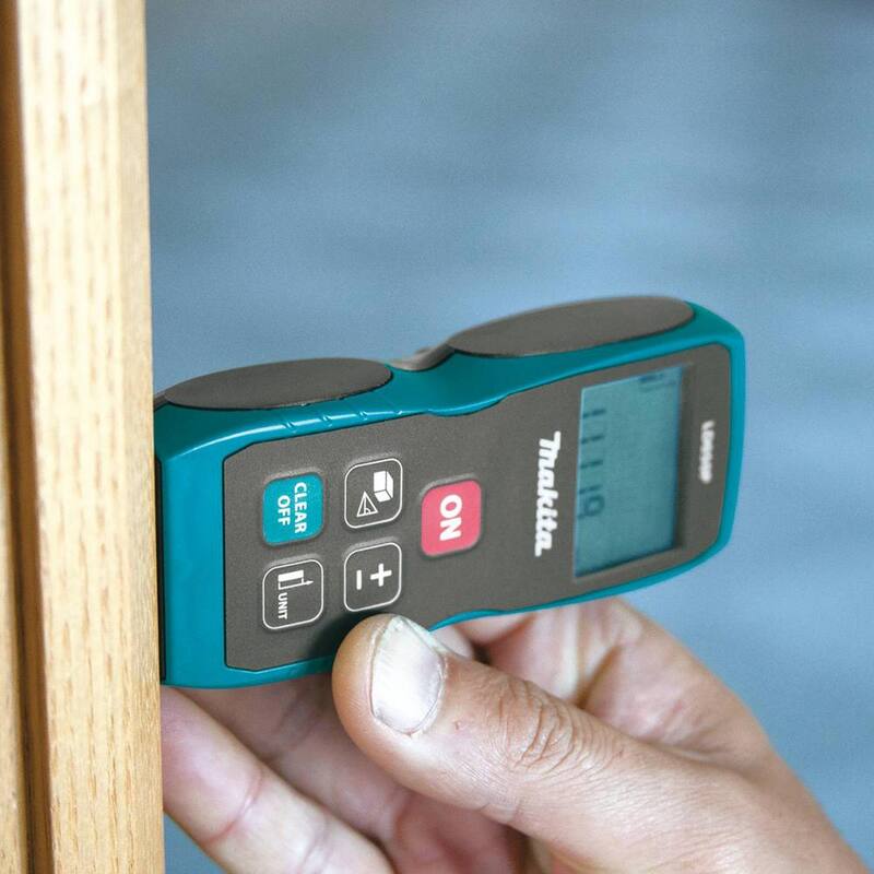 Kit de láser verde autorregulable en cruz de 12V max CXT de Makita (2.0 Ah) y medidor de distancia láser de 164 ft. - SK105GDNAX-LD05