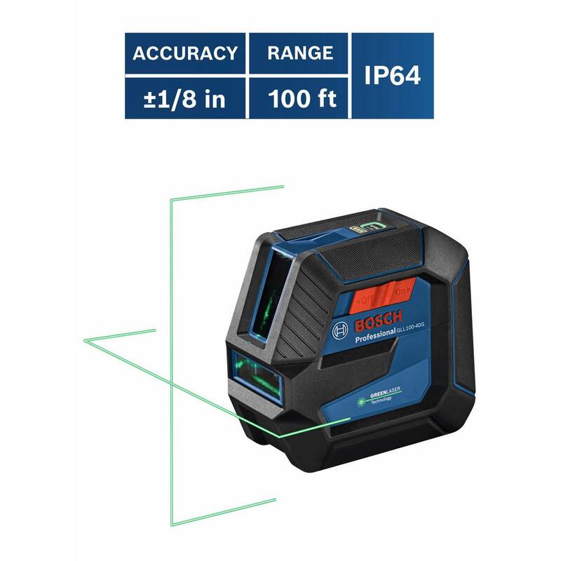 Nivel láser combinado restaurado en verde de 100 pies con tecnología VisiMax - GCL100-40G-RT