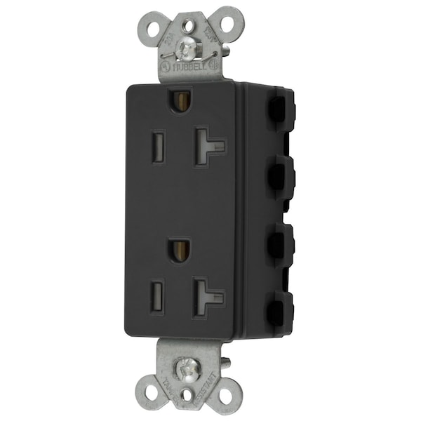 Dispositivos de hoja recta, receptáculos, a prueba de manipulaciones, decorativos de línea de estilo duplex, SNAPConnect, 20A 125V, 2 polos 3 cables a tierra, nylon, 5-20R. - SNAP2162BKTRA