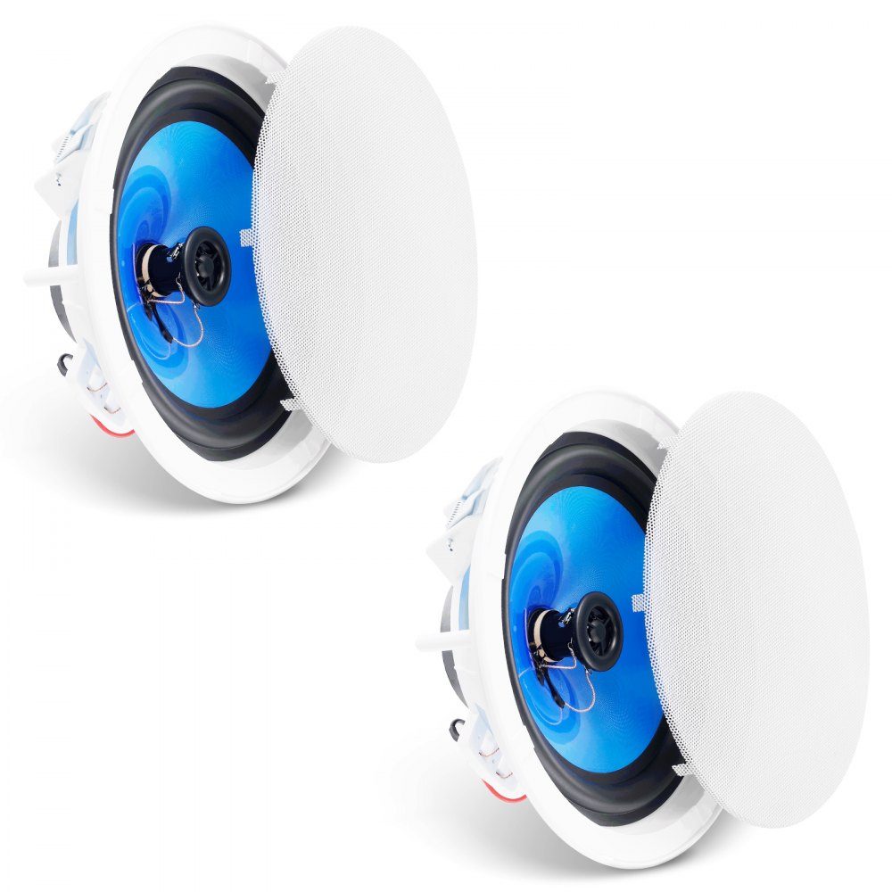 VEVOR 2 PCs 8 Inch in Ceiling Speakers, 50-Watts, Flush Mount Ceiling & in-Wall Speakers System with 8ΩImpedance 89dB Sensitivity, for Home Kitchen Living Room Bedroom or Covered Outdoor Porches - DPXDYSQ8YCLZPZC9CV9