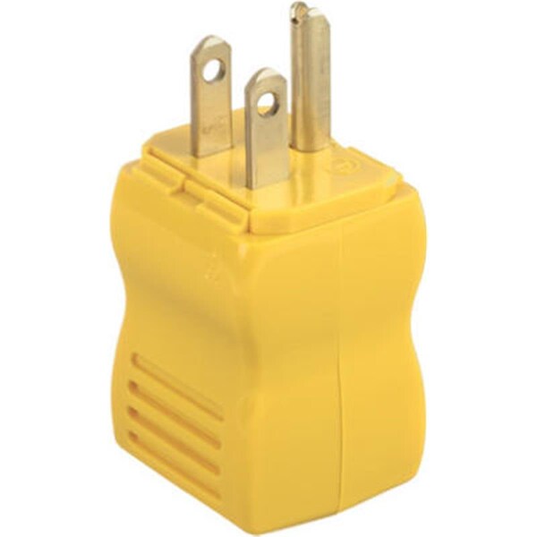 Enchufe recto de hoja autoabatible premium de 15A 125V 3 cables de conexión a tierra, amarillo
