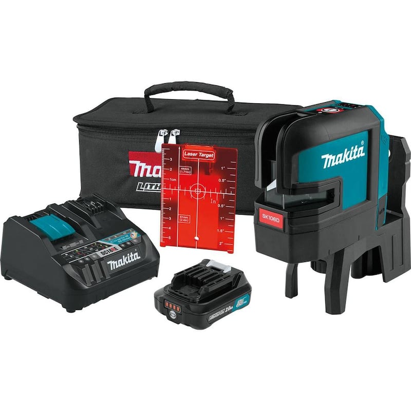 Kit de láser de línea cruzada/punto rojo autonivelante Makita 12V max CXT (2.0 Ah) - SK106DNAX