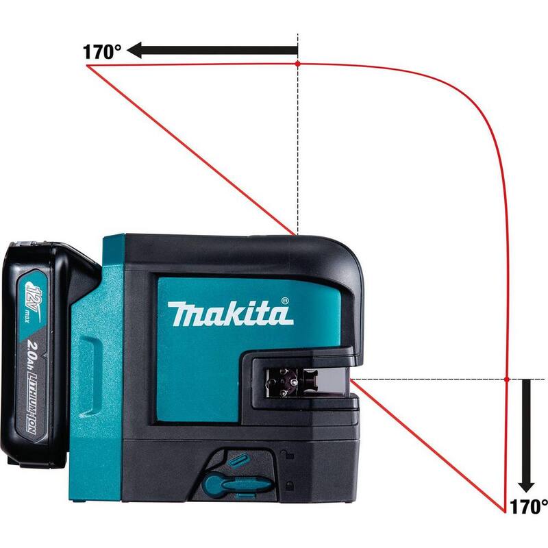 Kit de láser de línea cruzada/punto rojo autonivelante Makita 12V max CXT (2.0 Ah) - SK106DNAX