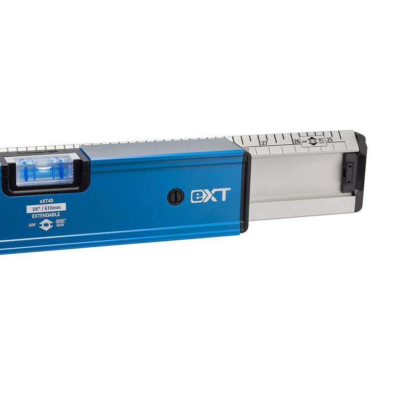 Nivel láser cruzado autonivelante verde de 75 pies con nivel de burbuja extensible True Blue de 48 a 78 pulgadas (2 piezas) - ELGC-eXT78