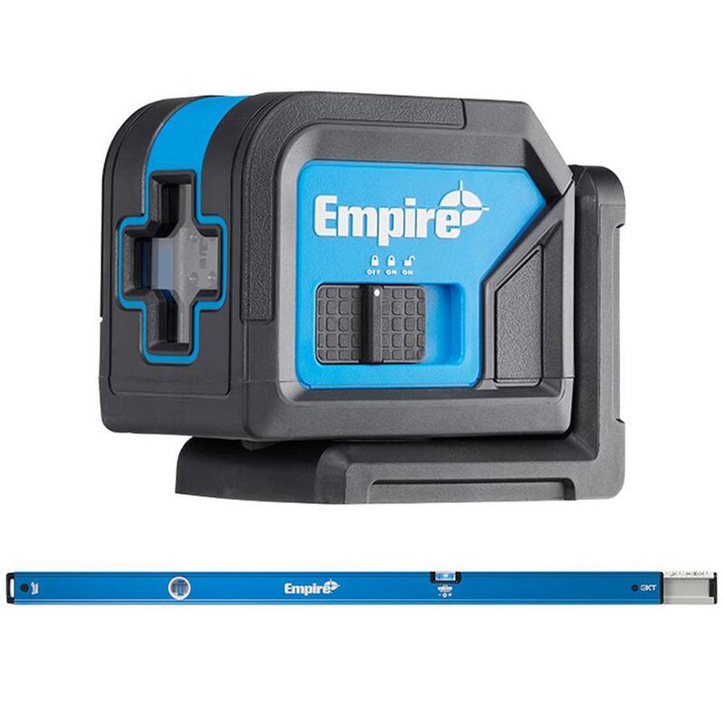 Nivel láser cruzado autonivelante verde de 75 pies con nivel de burbuja extensible True Blue de 48 a 78 pulgadas (2 piezas) - ELGC-eXT78