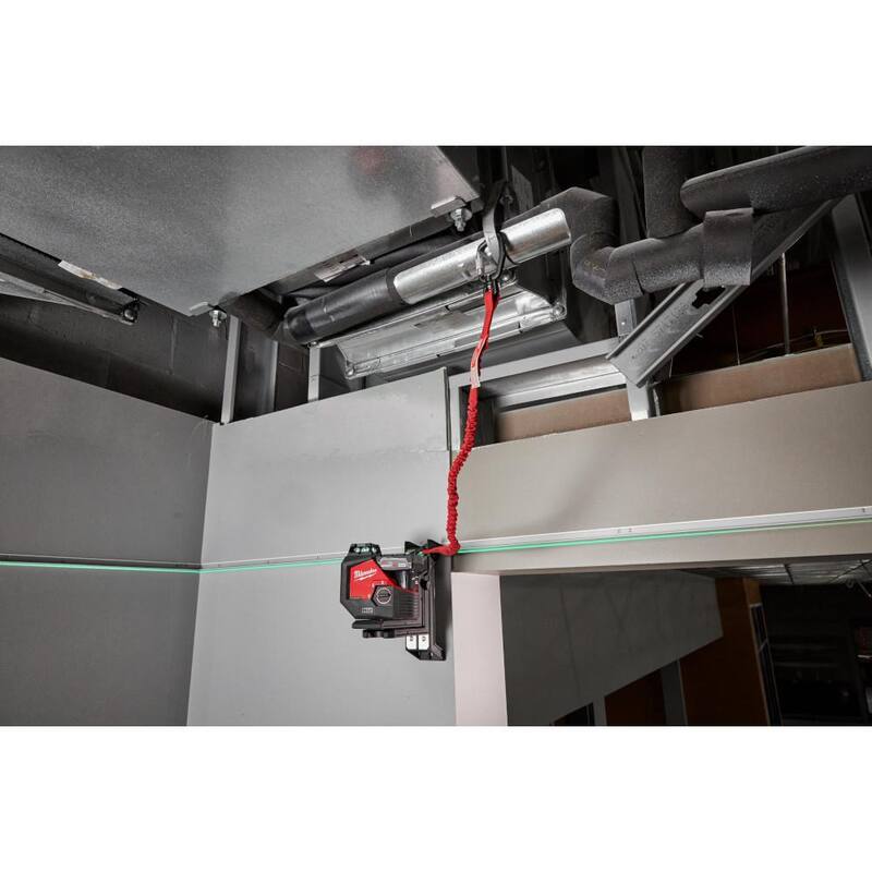 Nivel láser plano de 360 grados con detector de láser de 165 pies sin cable de 12 voltios de iones de litio Milwaukee M12 - 3631-20-48-35-1211