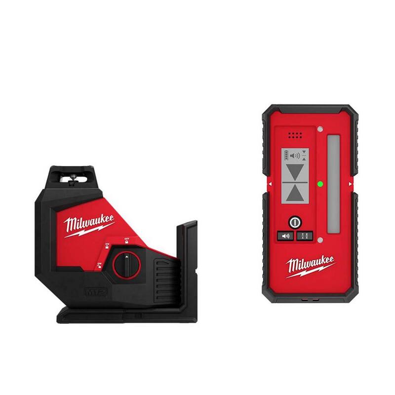 Nivel láser plano de 360 grados con detector de láser de 165 pies sin cable de 12 voltios de iones de litio Milwaukee M12 - 3631-20-48-35-1211