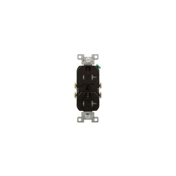 Tomacorriente doble Eaton 2P 20A 125V negro con resistencia a tamper - TR370BK-BOX