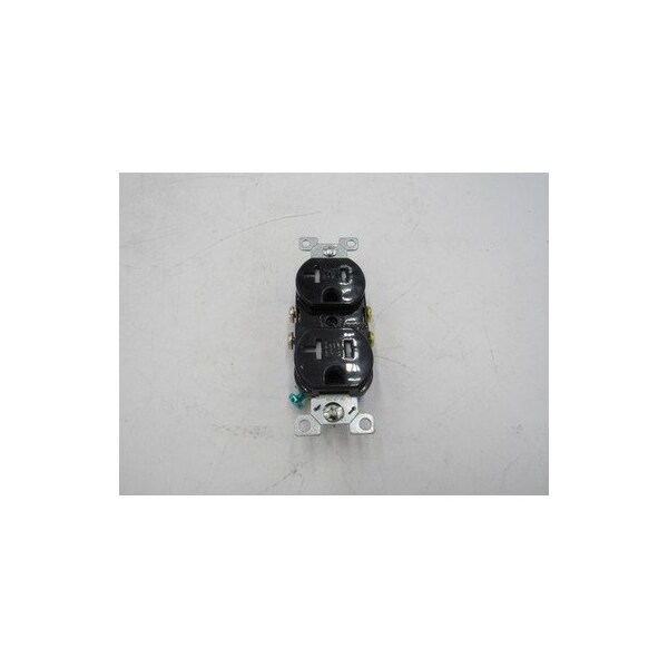 Tomacorriente doble Eaton 2P 20A 125V negro con resistencia a tamper - TR370BK-BOX