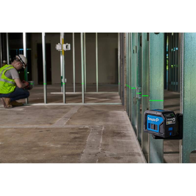 Nivel láser de líneas cruzadas autonivelante verde de 75 pies con nivel de burbuja extensible True Blue de 24 a 40 pulgadas (2 piezas) - ELGC-eXT40