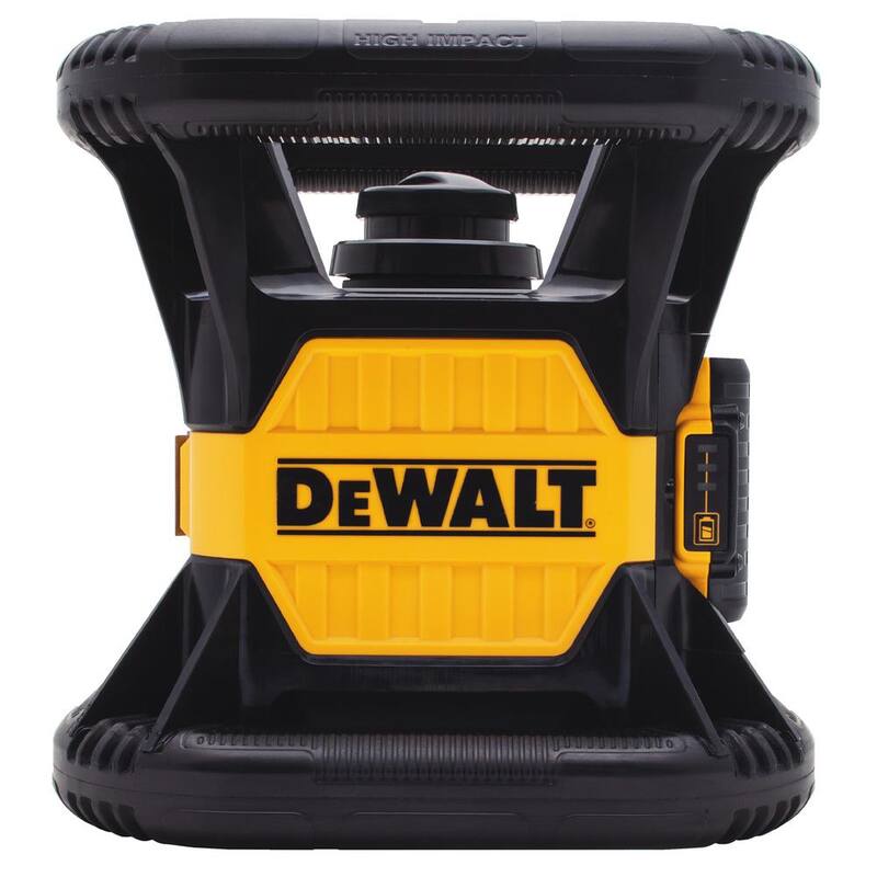 Nivel láser rotativo autonivelante DEWALT 20V MAX de 150 pies de alcance con detector, batería de 2.0Ah, cargador y maletín TSTAK - DW074LR