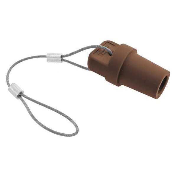 Cubierta de conector de un solo polo para macho, color café - HBLMCAPBN
