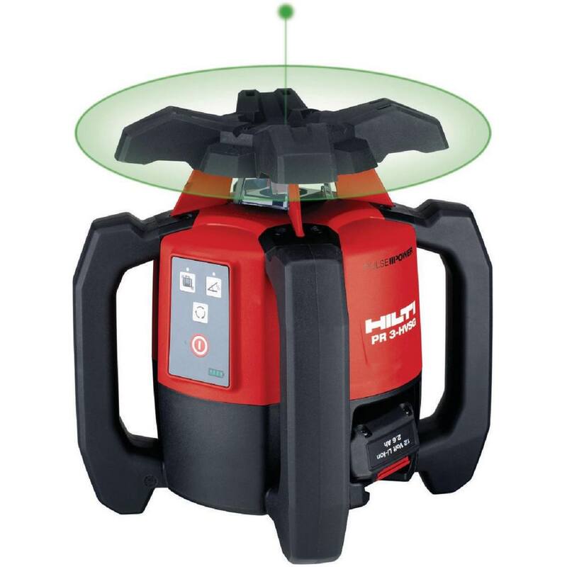 Láser verde giratorio Hilti de 33 pies PR 3-HVSG con control remoto PRA 2, objetivo PRA 54 y estuche (baterías no incluidas) - 2149765
