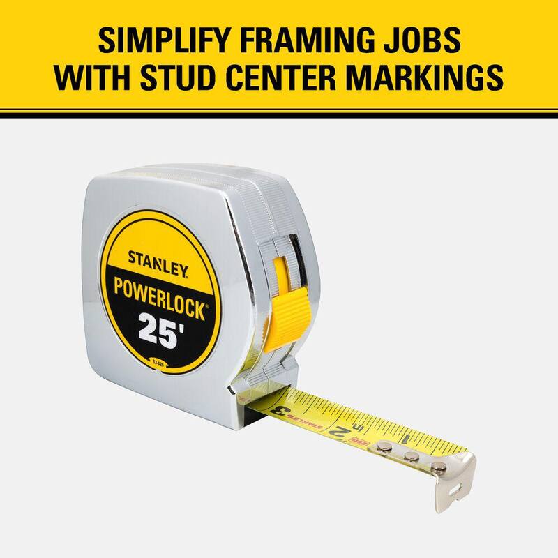 Cinta métrica PowerLock de 25 pies de Stanley - 33-425D