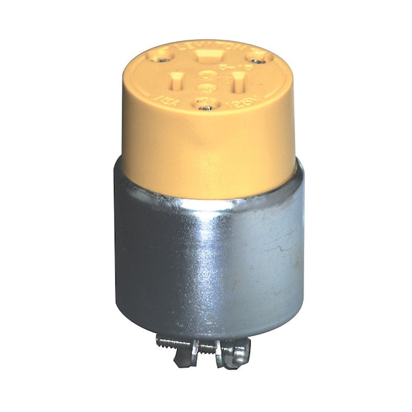 Conector recto blindado comercial Leviton 5-15R de 18-12 AWG, 2 polos 3 cables