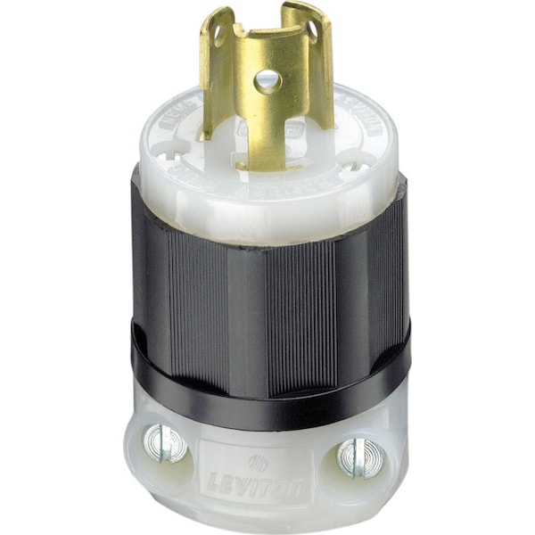 Leviton Tapón de tierra de nylon industrial L5-15P 18-10 AWG 2 polos 3 cables - 04720-00C