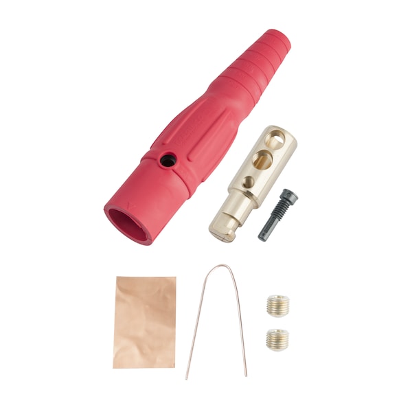 Marinco CLS20Mb-C conector macho rojo de una sola clavija en línea serie CL (400A/600V) #2-2/0 AWG