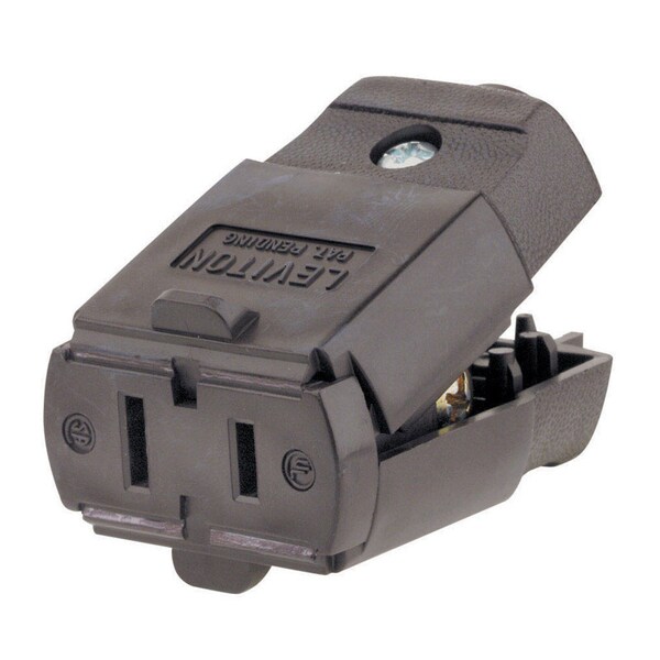 Conector recto para cable con toma a tierra Leviton para uso comercial y residencial 1-15R - 00102-00P