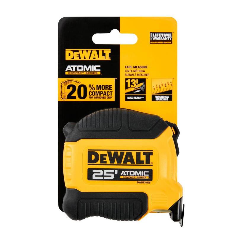Cinta métrica DEWALT ATOMIC de 25 pies x 1-1/8 pulgadas - DWHT38125S