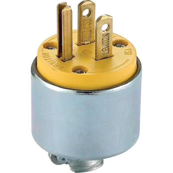 Leviton Enchufe recto de hoja polarizada con tierra para uso comercial 5-15P 18-12 AWG 2 polos 3 cables - 515PA-000
