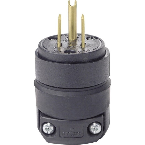 Leviton Enchufe de goma residencial de 2 polos 3 cables 5-15P 18-12 AWG - 515PR-000