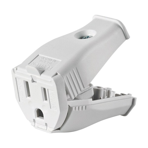 Conector recto de lámina termoplástica Leviton Comercial y Residencial 5-15R 2 Polos 3 Cables - 3W102-0WH