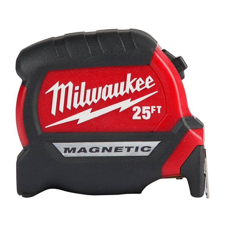 Milwaukee Cinta Métrica Magnética Compacta de 25 pies x 1-1/16 pulgadas con alcance de 15 pies - 48-22-0325