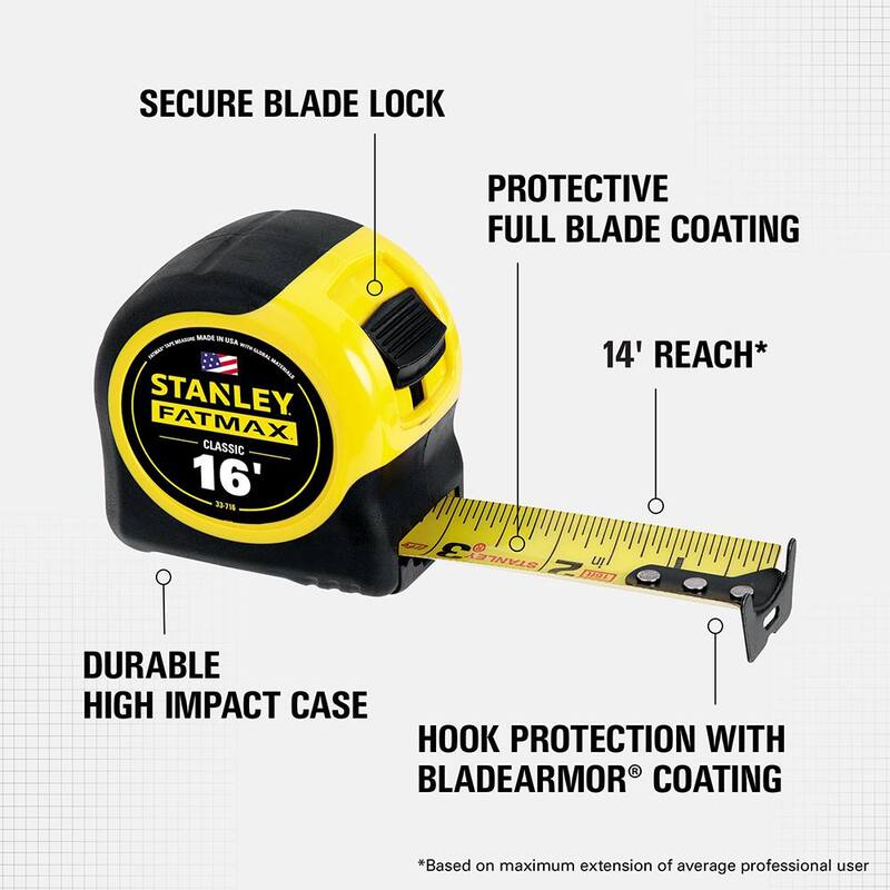 Stanley 16 ft. Cinta métrica FATMAX - 33-716Y