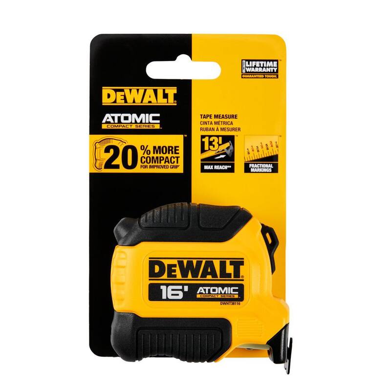 Cinta métrica DEWALT ATOMIC de 16 pies x 1-1/8 pulgadas - DWHT38116S