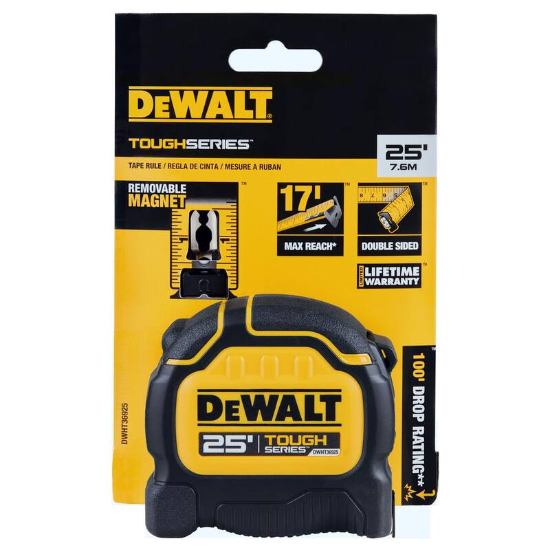 Cinta Métrica DEWALT Tough Tape de 25 pies x 1-1/4 pulgadas - DWHT36925S