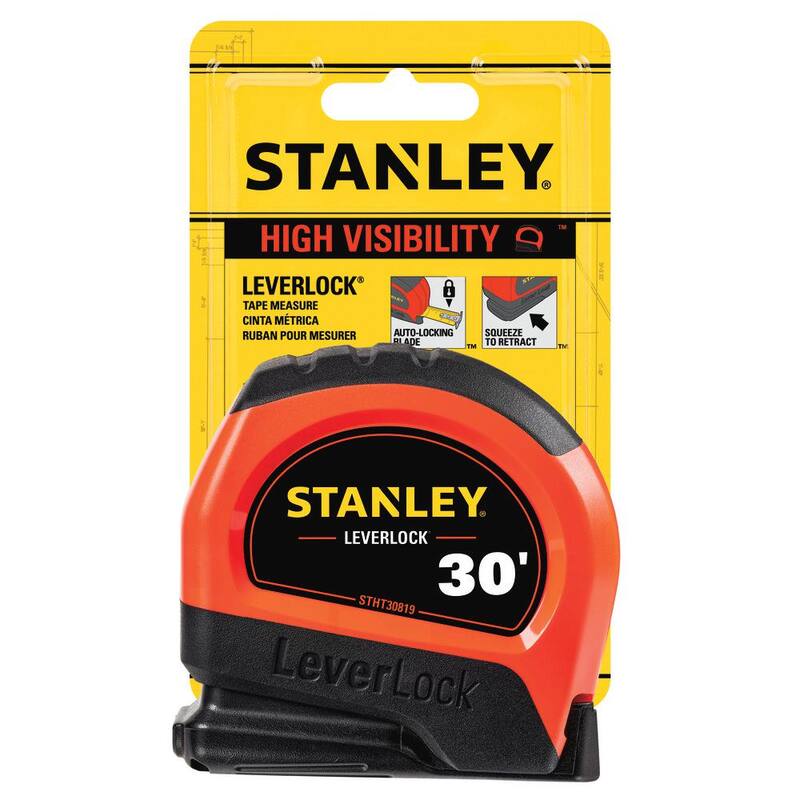 Cinta métrica Stanley de 30 pies LeverLock de alta visibilidad - STHT30819S