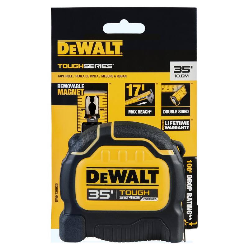 Cinta métrica resistente DEWALT Tough Tape 35 pies x 1-1/4 pulgadas - DWHT36935S