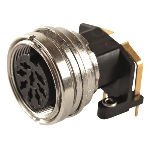 Conector hembra para montaje en PCB con tuerca de anillo (Hex - C091-51G008-200-2U)