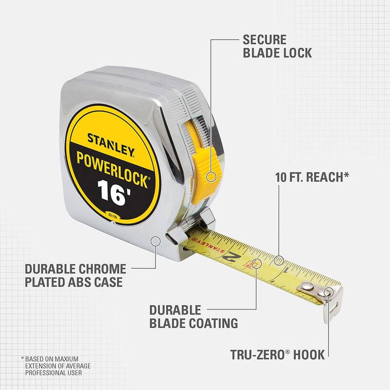 Stanley 16 ft. Cinta Métrica PowerLock - 33-116L