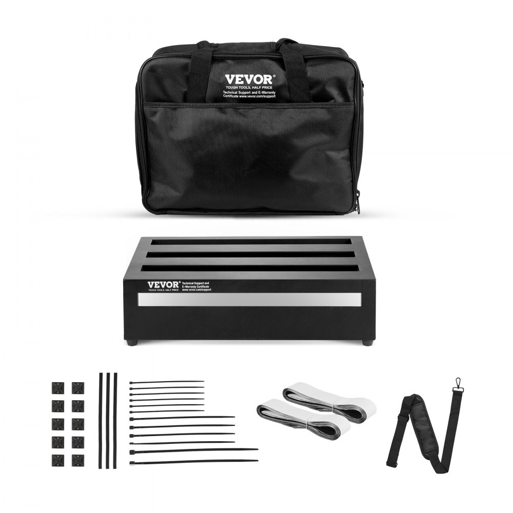 VEVOR Guitar Pedal Board, 14'' x 11'', Aluminum Alloy 1.7 lbs Super Light Guitar Effects PedalBoard with Carry Bag High Quality Velcro Fixed Strap Shoulder Strap, Accommodate 8 Guitar Pedals, Medium - BDDJTTBJZHLHRHC9ZV0