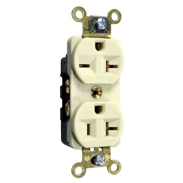 Hubbell Wiring Device-Kellems Receptacle, Duplex, 5-20R, 6-20R, 125/250V - HBL5492I