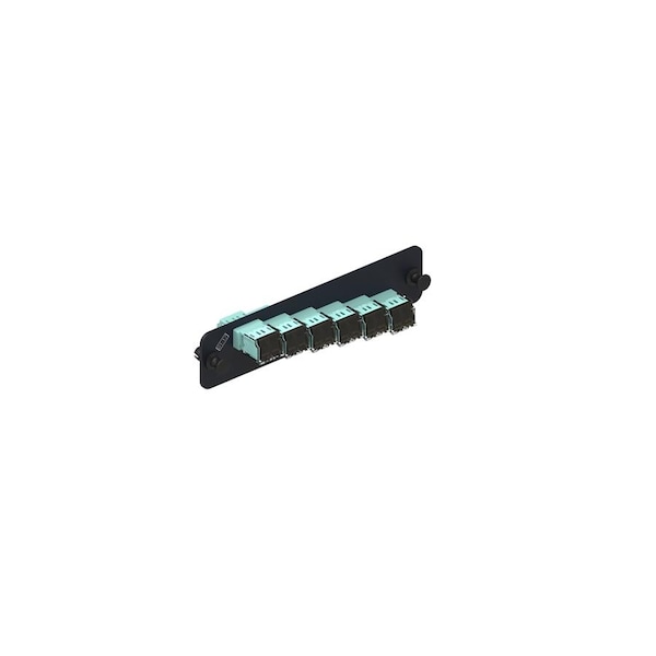 Panel de 12 puertos con adaptadores Commscope, PNL-BK-012-MFA-LC02AQSHUTTERED, 760067173 - PNLBK012MFALC02