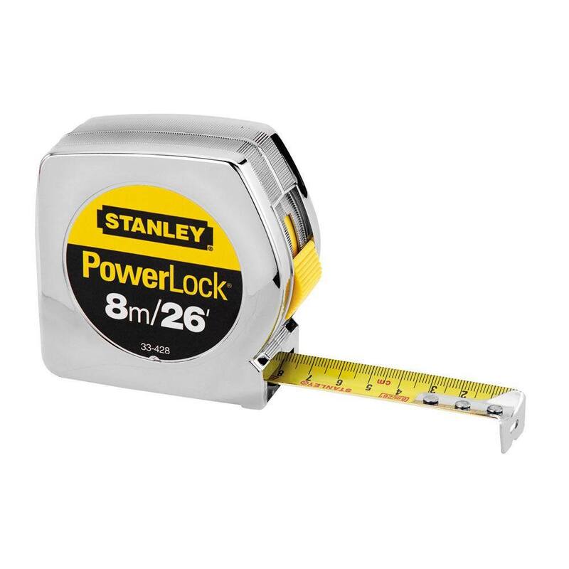Stanley PowerLock 8m/26 pies x 1 pulgada Cinta métrica (Escala métrica/inglesa) - 33-428