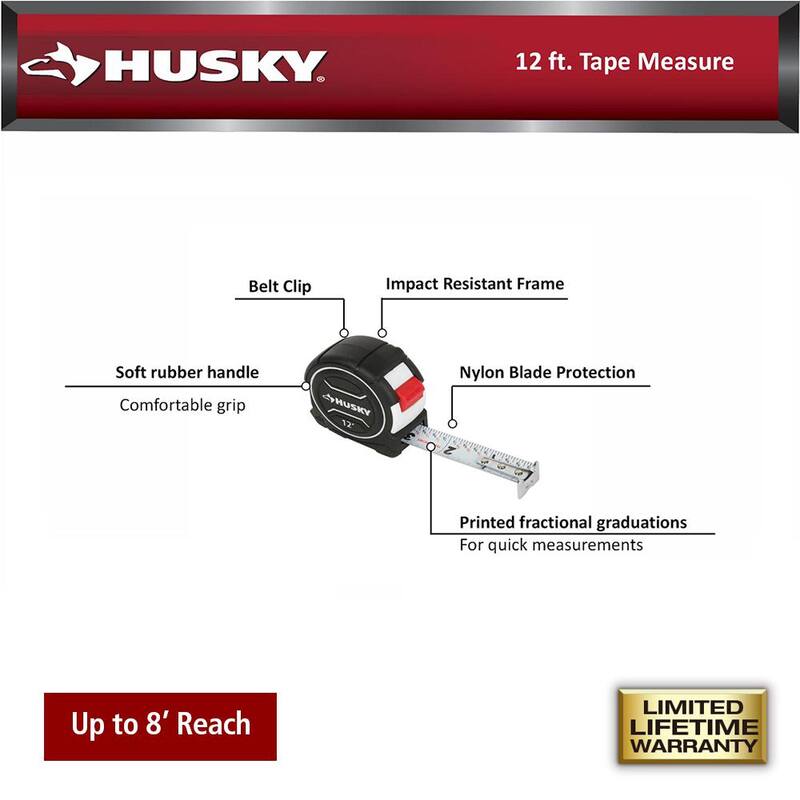 Cinta métrica de 12 pies Husky - 90646
