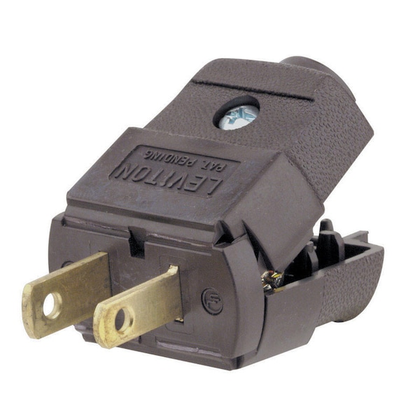 Leviton Tapón Polarizado de Termoplástico Comercial y Residencial 1-15P 20-16 AWG 2 Polos 2 Hilos - 035-00101-2BP