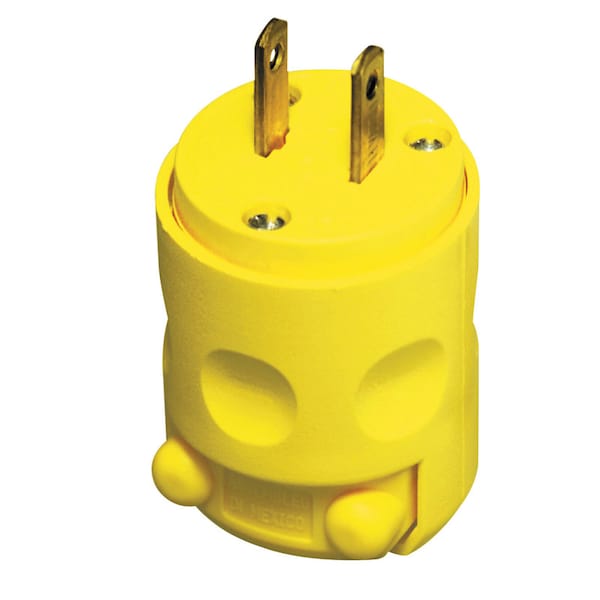 Leviton Leviton Enchufe de cuchilla recta de PVC comercial y residencial 1-15P 18-12 AWG 2 polos 2 alambres - 115PV-000