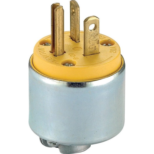 Leviton Tapón Recto Comercial Blindado de Tierra 6-20P 18-12 AWG 2 Polos 3 Hilos - 620PA-000