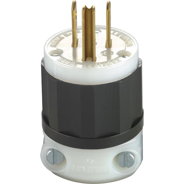 Leviton Enchufe recto de nylon industrial de 5-15P 18-10 AWG 2 Polos 3 cables - 05266-00C