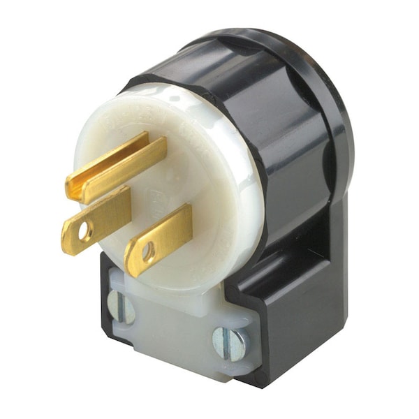 Leviton Enchufe recto de ángulo de nylon industrial para tierra/hoja recta 5-15P 18-10 AWG 2 Polo 3 Cable - 05266-0CA
