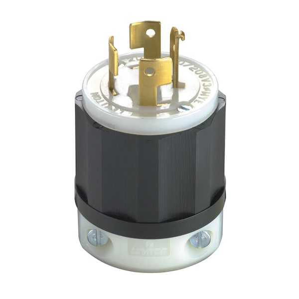 Leviton Tapón de nylon industrial sin conexión a tierra de 4 polos y 4 cables - 07411-00C