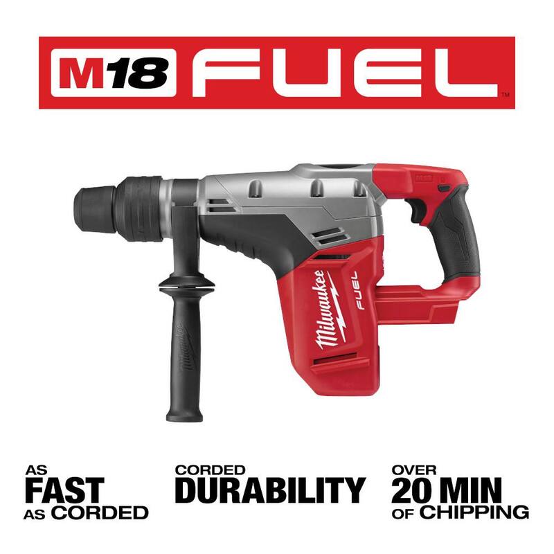 Martillo rotativo Milwaukee M18 FUEL 18V de 1-9/16 pulgadas SDS-Max inalámbrico con motor sin escobillas de iones de litio (solo herramienta) - 2717-20